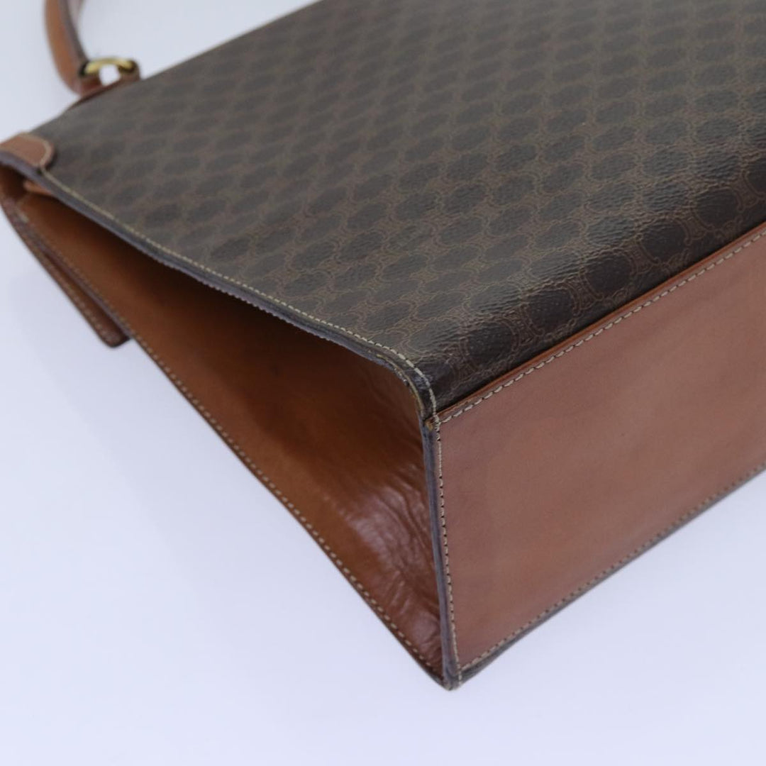 Celine Macadam Canvas Hand Bag PVC Brown  71538