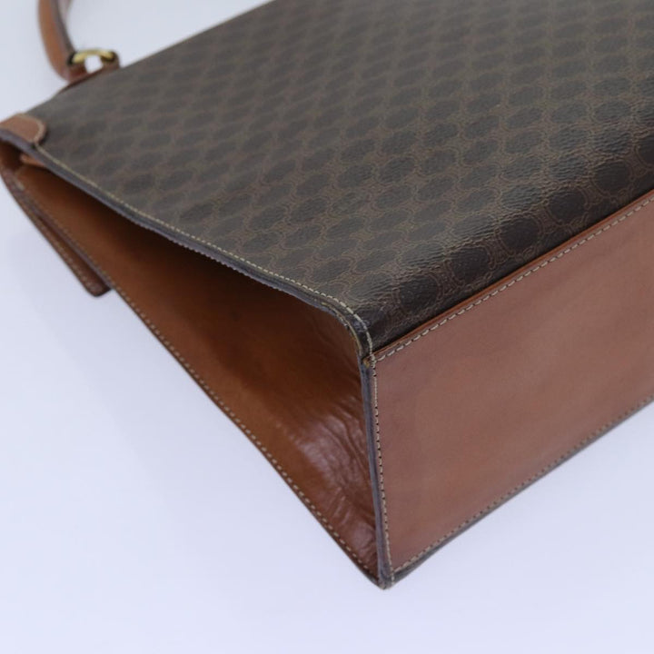 Celine Macadam Canvas Hand Bag PVC Brown  71538