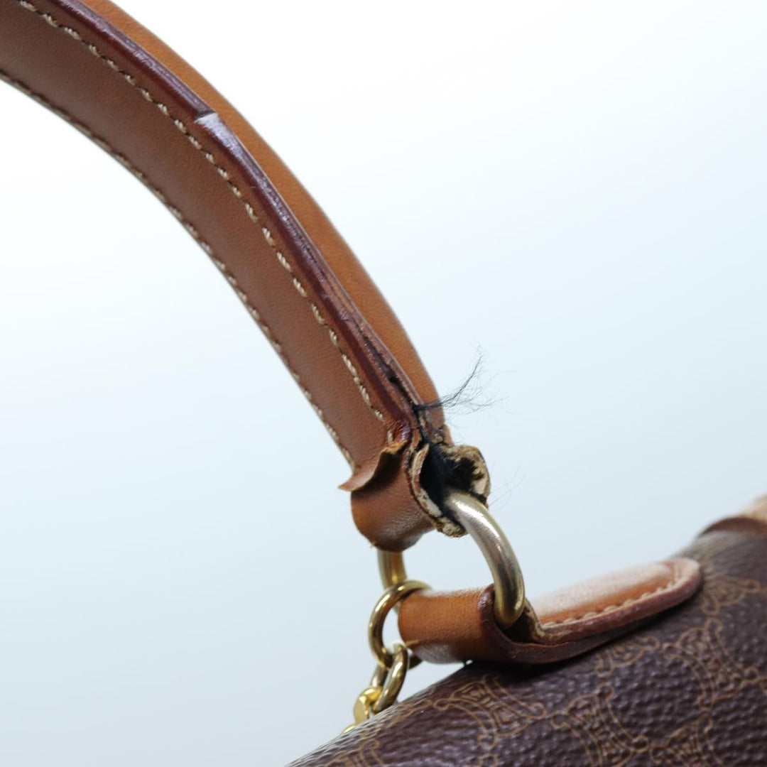 Celine Macadam Canvas Hand Bag PVC Brown  71538