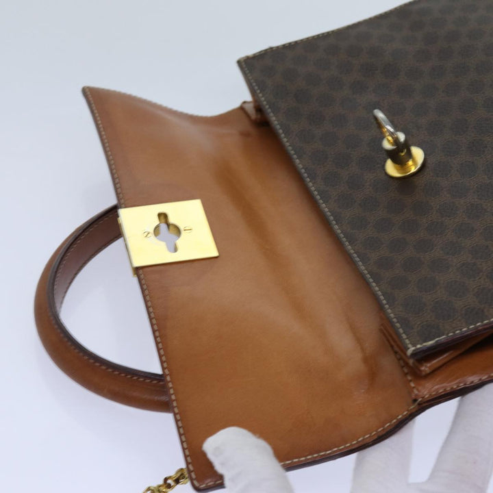 Celine Macadam Canvas Hand Bag PVC Brown  71538