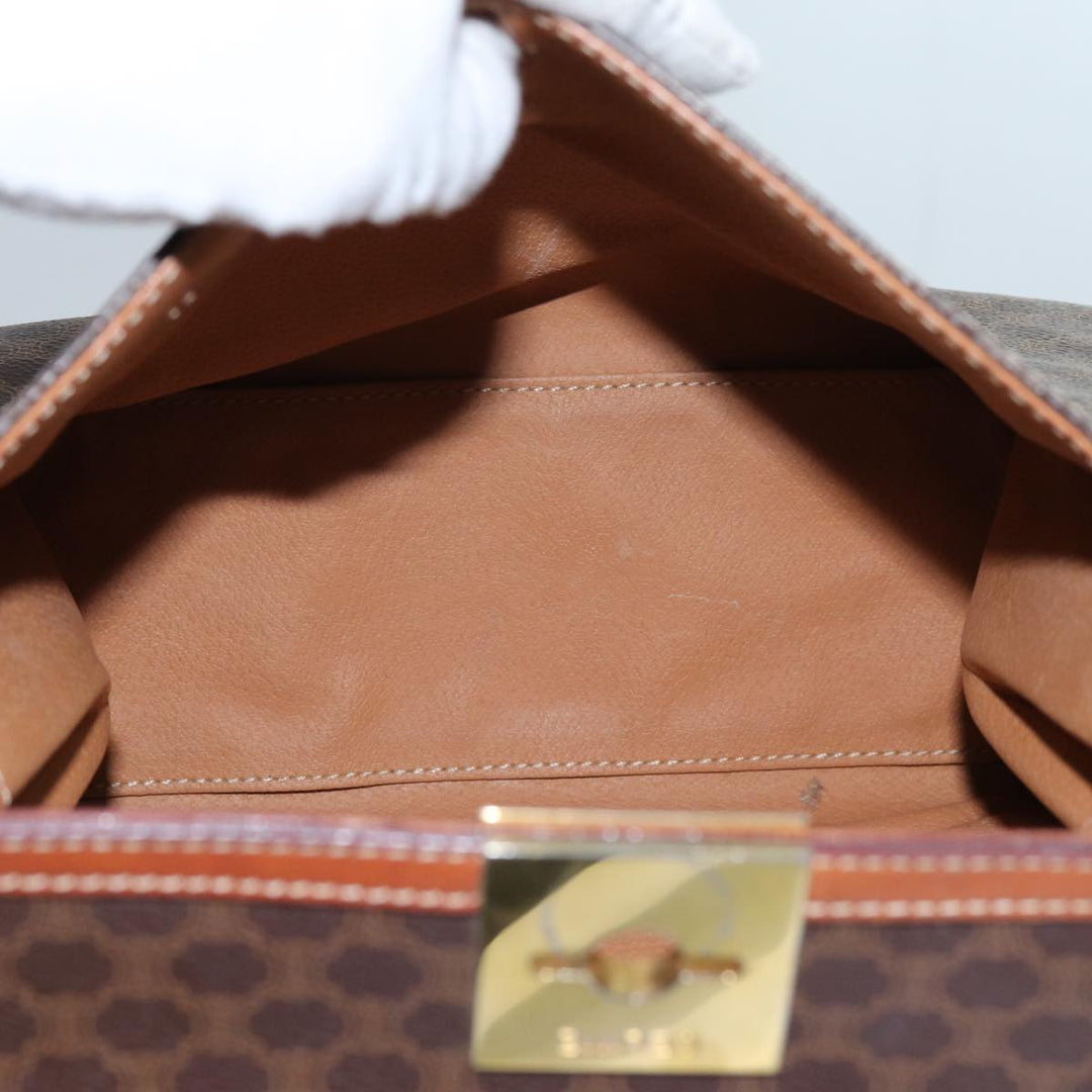 Celine Macadam Canvas Hand Bag PVC Brown  71538