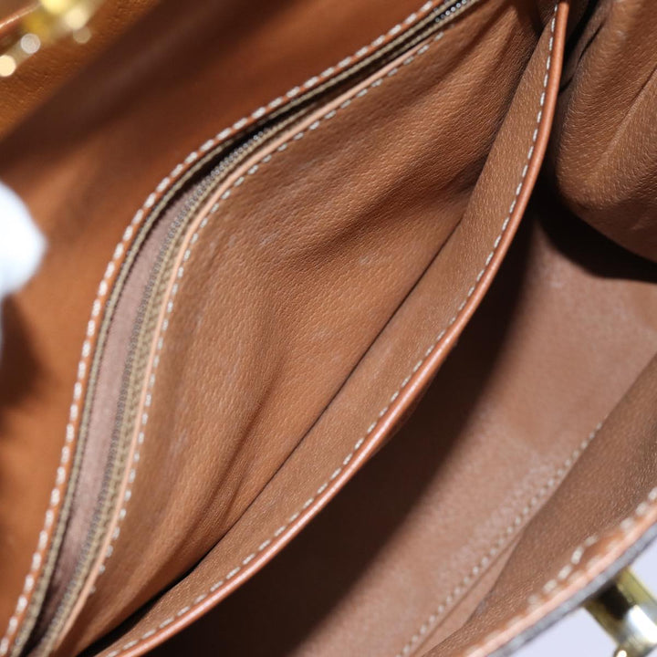 Celine Macadam Canvas Hand Bag PVC Brown  71538