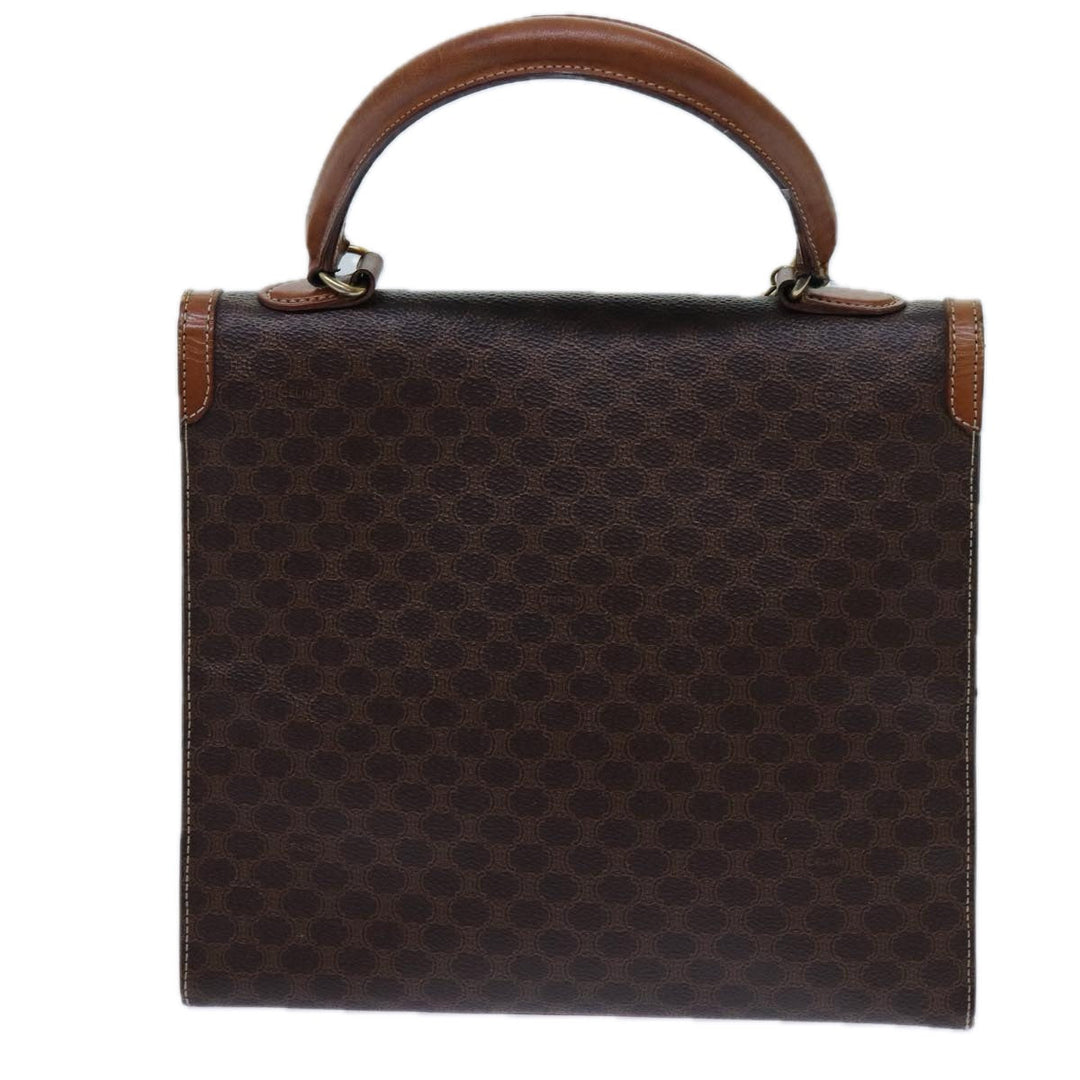 Celine Macadam Canvas Hand Bag PVC Brown  71538