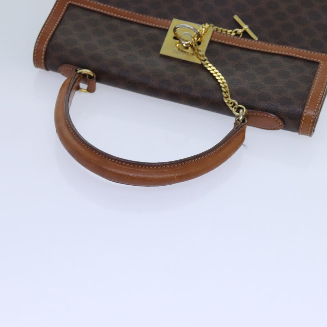 Celine Macadam Canvas Hand Bag PVC Brown  71538