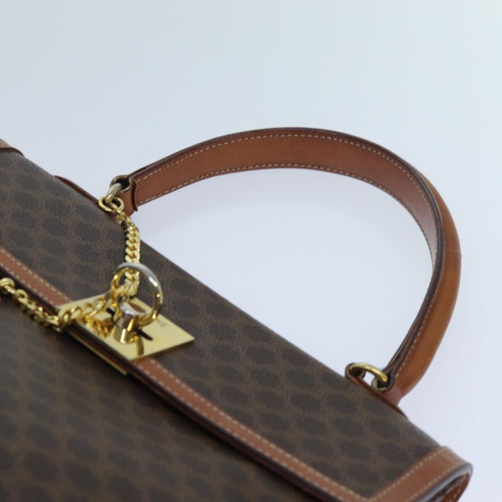 Celine Macadam Canvas Hand Bag PVC Brown  71538