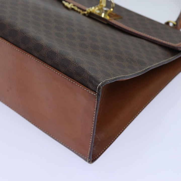 Celine Macadam Canvas Hand Bag PVC Brown  71538