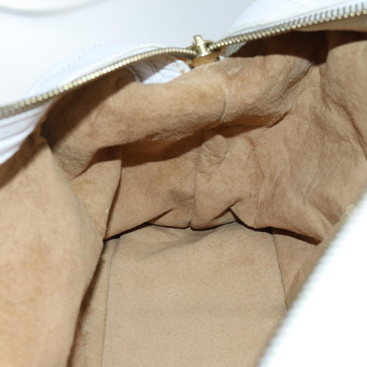 Celine Hand Bag Leather White Auth 71541