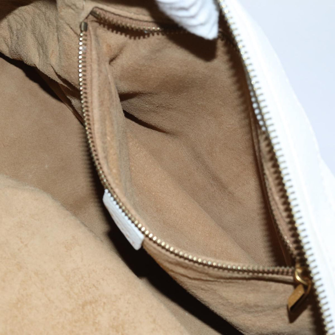 Celine Hand Bag Leather White Auth 71541