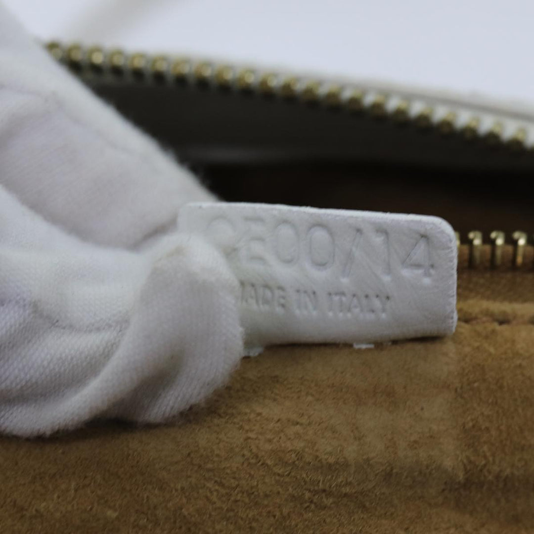 Celine Hand Bag Leather White Auth 71541