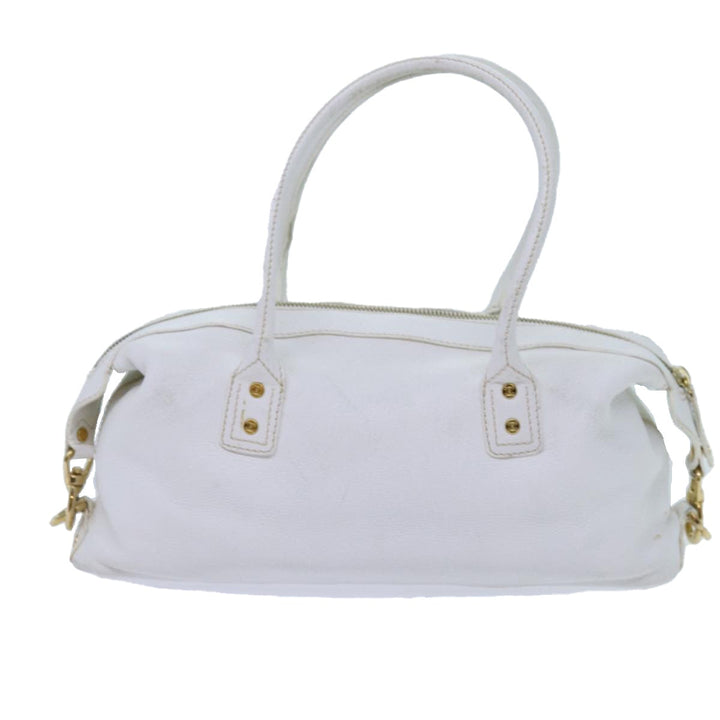 Celine Hand Bag Leather White Auth 71541