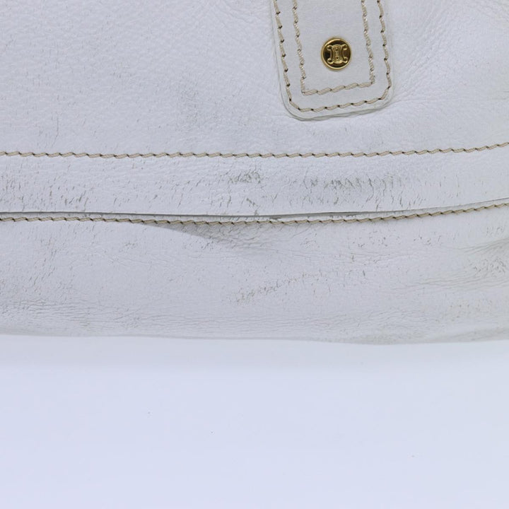 Celine Hand Bag Leather White Auth 71541