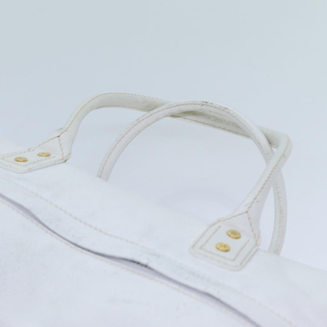 Celine Hand Bag Leather White Auth 71541