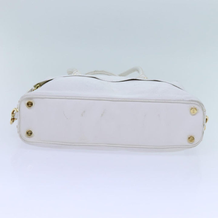 Celine Hand Bag Leather White Auth 71541