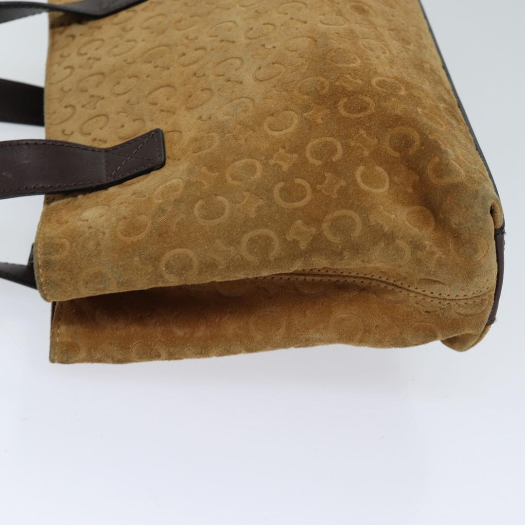 Celine C Macadam Canvas Hand Bag Beige Auth 71543