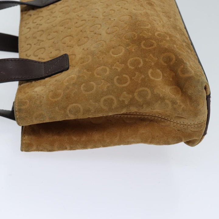 Celine C Macadam Canvas Hand Bag Beige Auth 71543