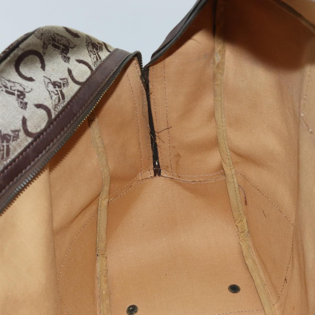 Celine C Macadam Canvas Boston Bag Beige Auth 71548