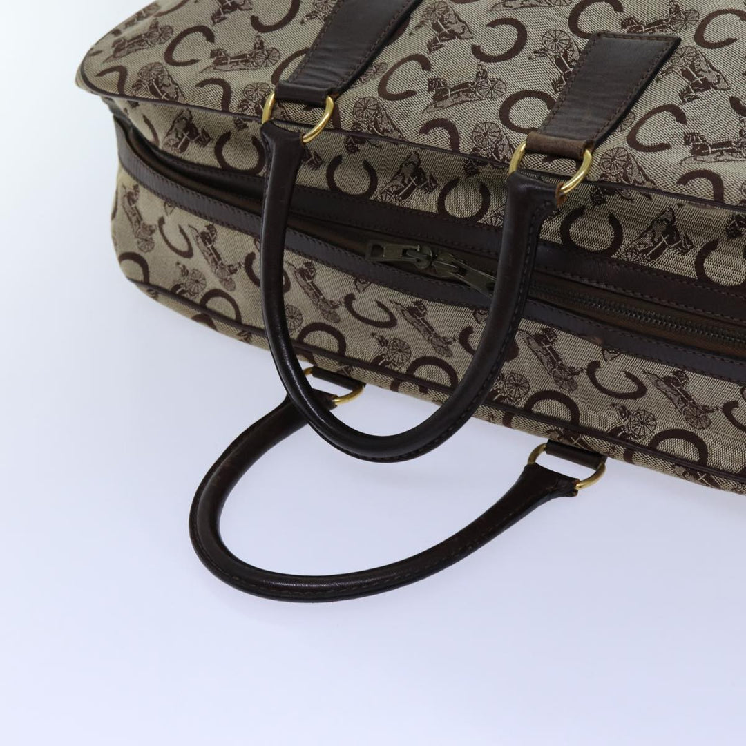 Celine C Macadam Canvas Boston Bag Beige Auth 71548