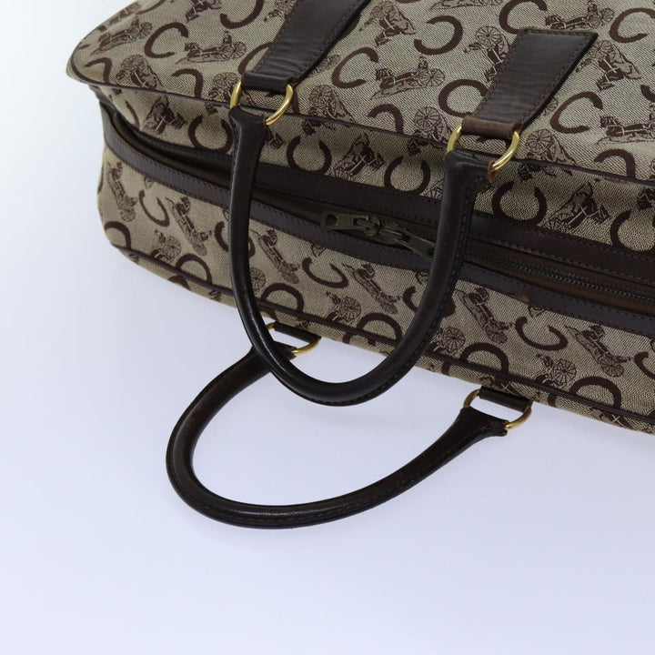 Celine C Macadam Canvas Boston Bag Beige Auth 71548