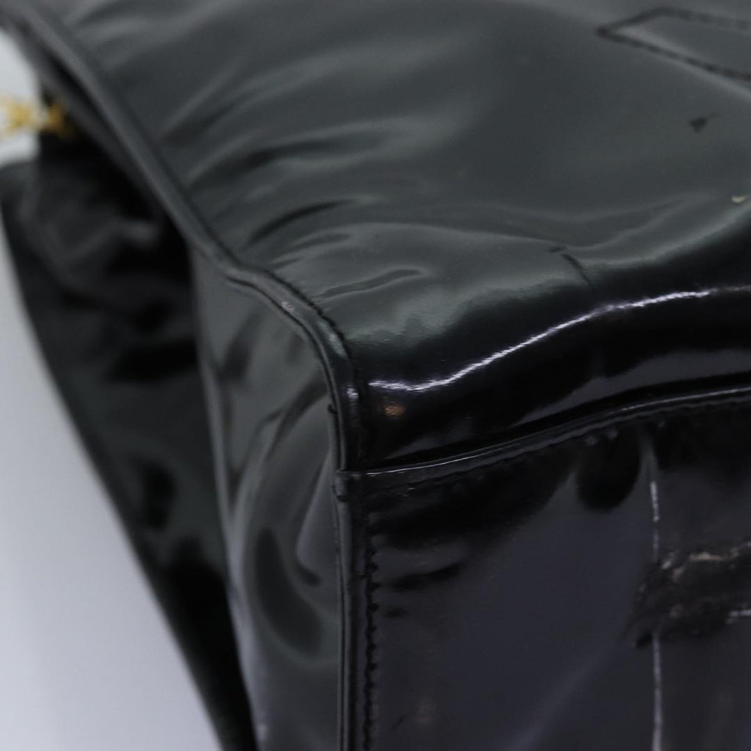 Top Quality Chanel Chain Shoulder Bag Patent leather Black CC Auth 71572