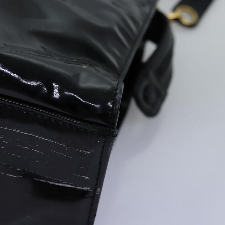 Top Quality Chanel Chain Shoulder Bag Patent leather Black CC Auth 71572