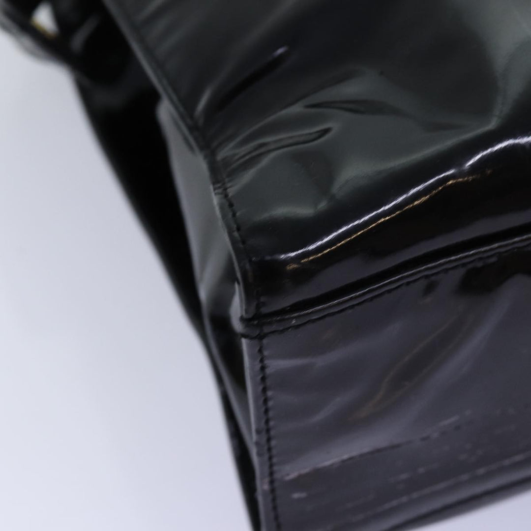 Top Quality Chanel Chain Shoulder Bag Patent leather Black CC Auth 71572