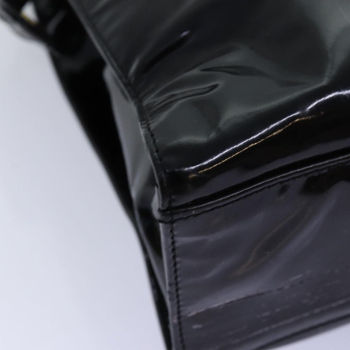 Top Quality Chanel Chain Shoulder Bag Patent leather Black CC Auth 71572