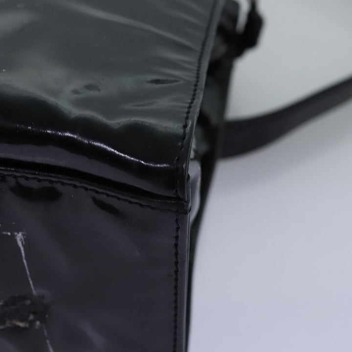 Top Quality Chanel Chain Shoulder Bag Patent leather Black CC Auth 71572