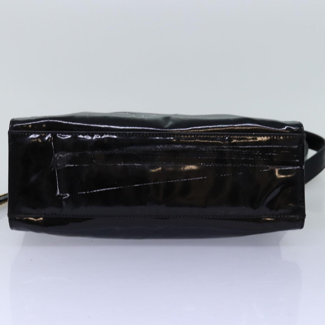 Top Quality Chanel Chain Shoulder Bag Patent leather Black CC Auth 71572