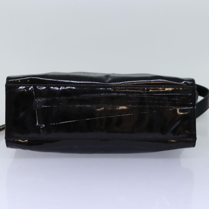 Top Quality Chanel Chain Shoulder Bag Patent leather Black CC Auth 71572