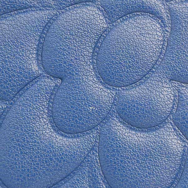 Top Quality Chanel Camellia Chain Wallet Blue Lambskin