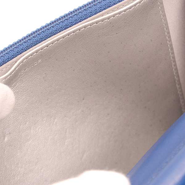 Top Quality Chanel Camellia Chain Wallet Blue Lambskin