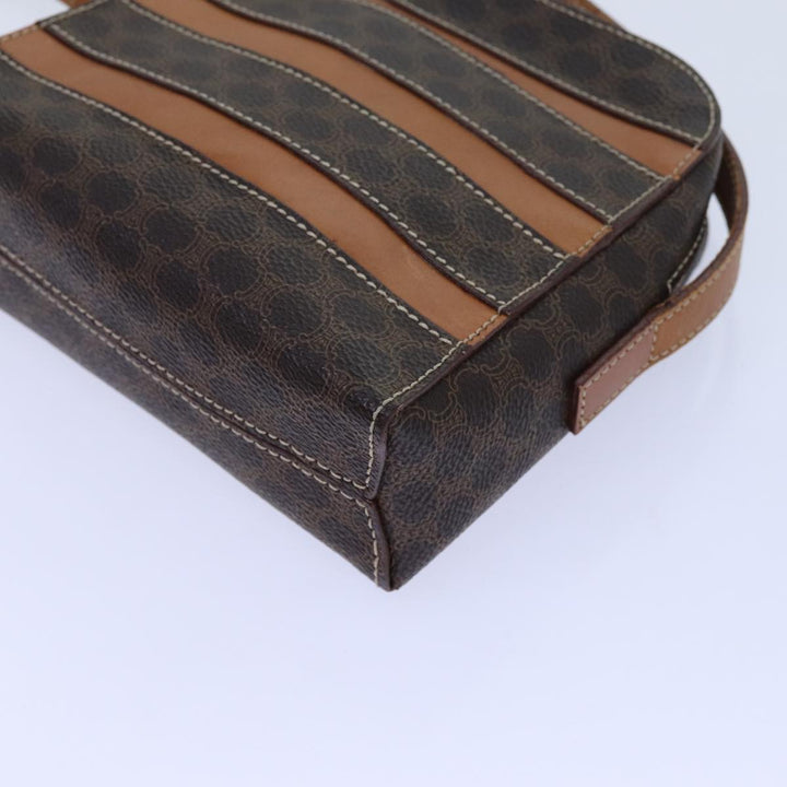 Celine Macadam Canvas Shoulder Bag PVC Brown Auth 71879