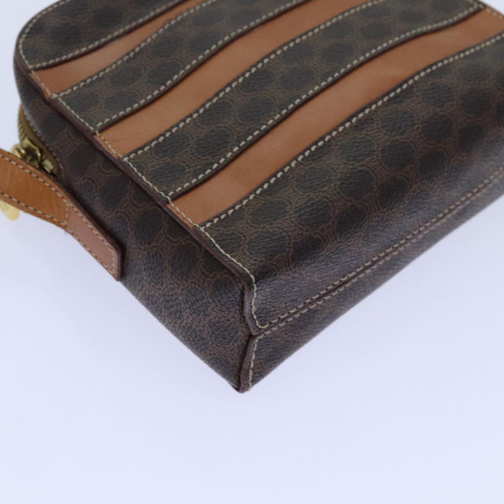 Celine Macadam Canvas Shoulder Bag PVC Brown Auth 71879