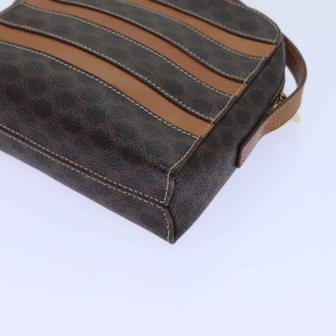 Celine Macadam Canvas Shoulder Bag PVC Brown Auth 71879
