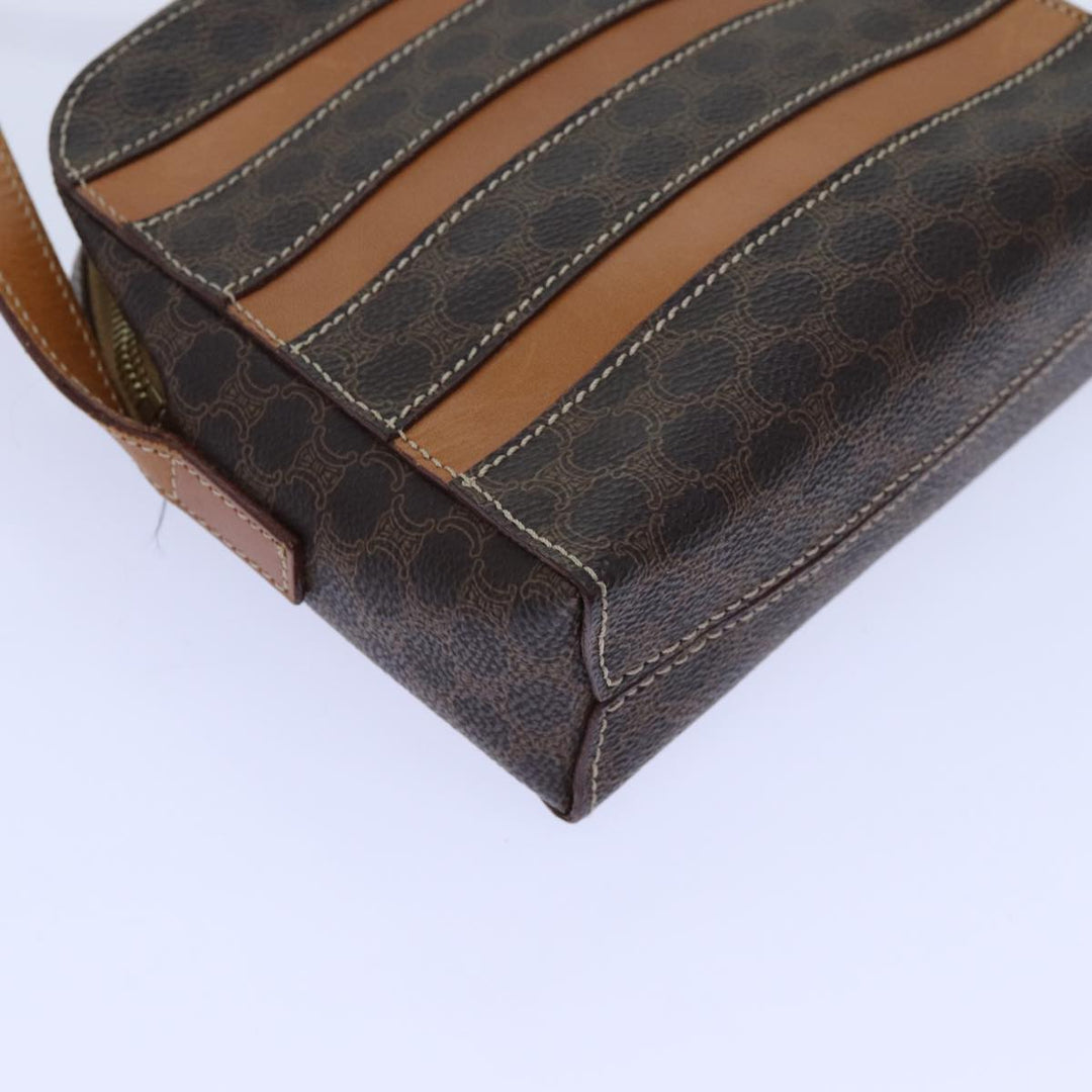 Celine Macadam Canvas Shoulder Bag PVC Brown Auth 71879