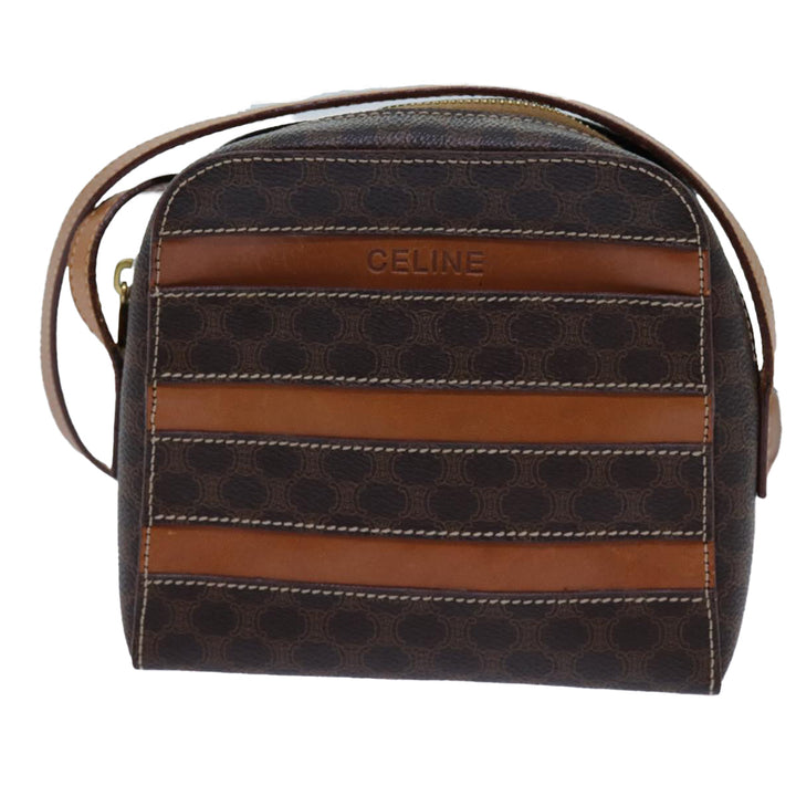 Celine Macadam Canvas Shoulder Bag PVC Brown Auth 71879