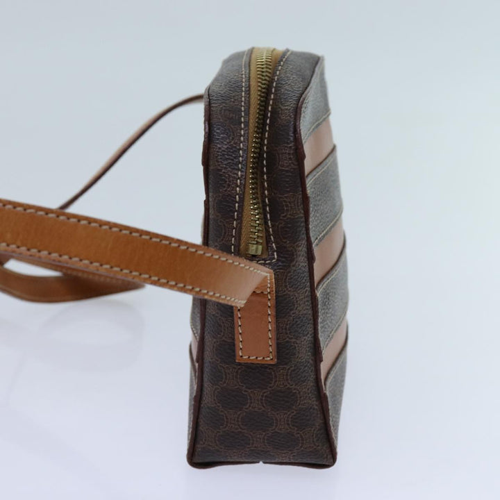 Celine Macadam Canvas Shoulder Bag PVC Brown Auth 71879