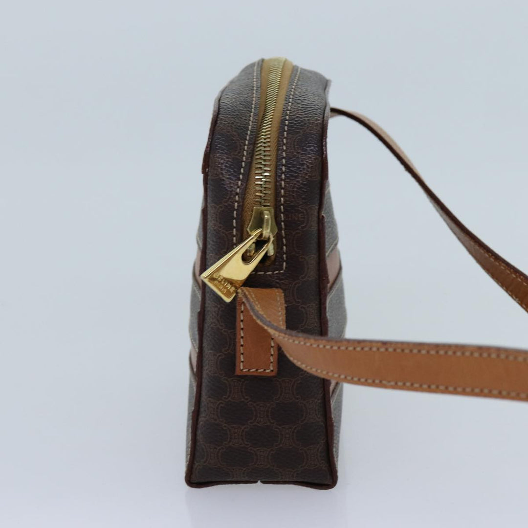 Celine Macadam Canvas Shoulder Bag PVC Brown Auth 71879