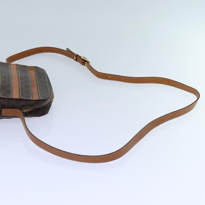 Celine Macadam Canvas Shoulder Bag PVC Brown Auth 71879