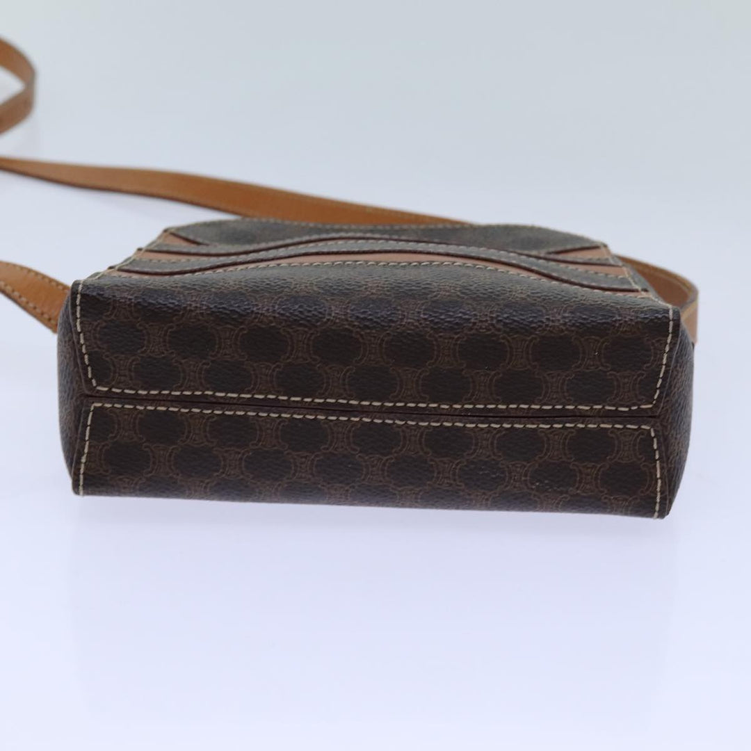 Celine Macadam Canvas Shoulder Bag PVC Brown Auth 71879