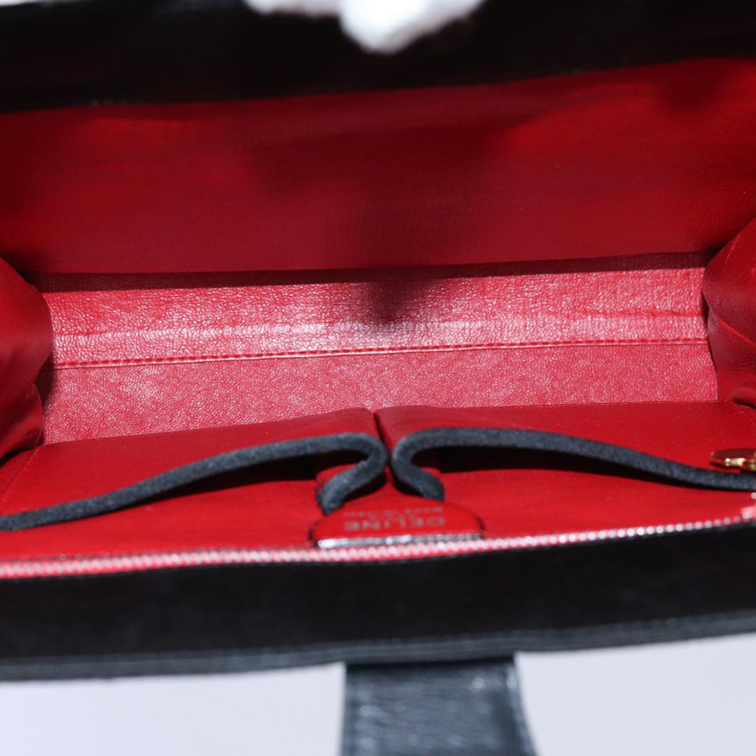 Celine Hand Bag Silk Black Auth 71882