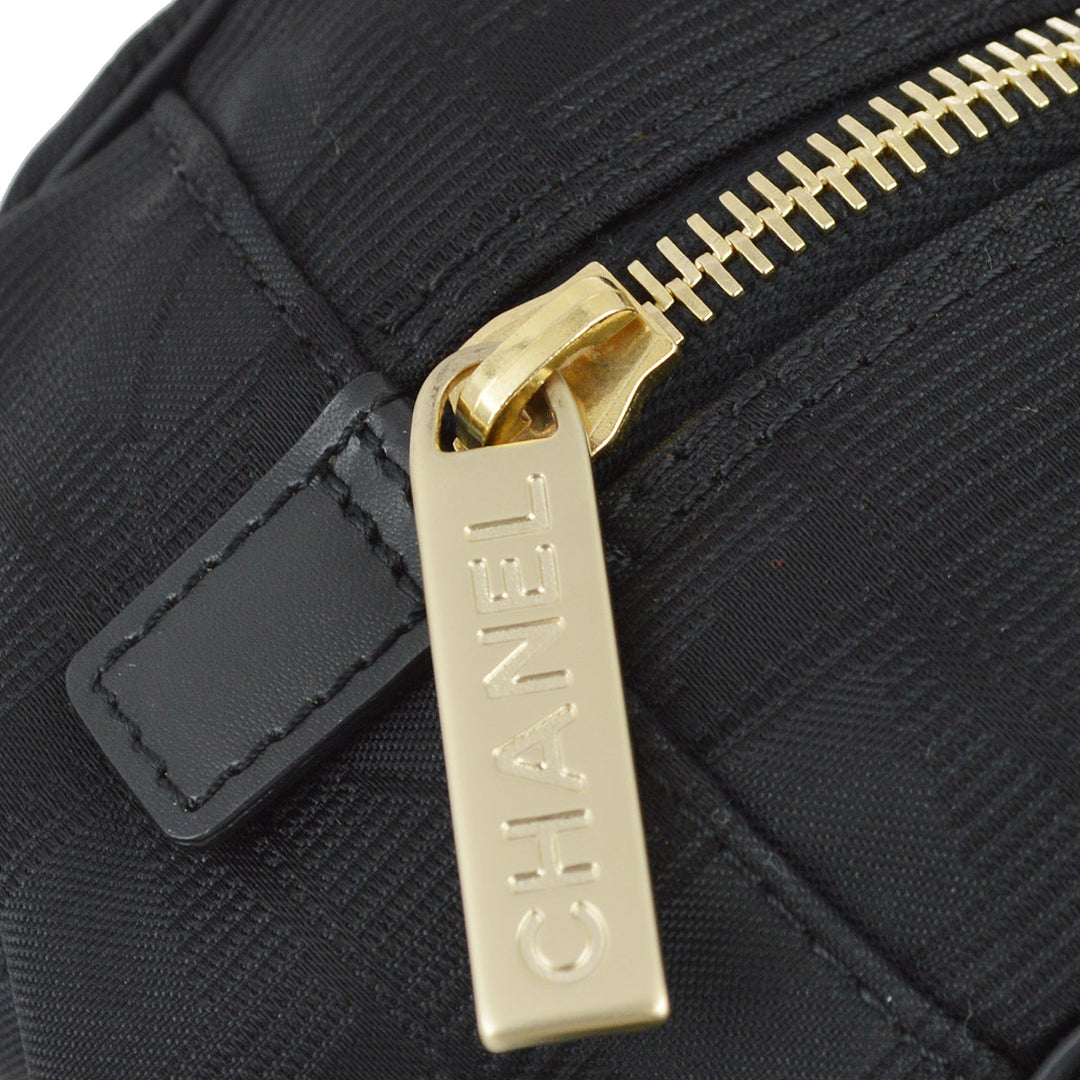 Top Quality Chanel 2005-2006 Black Jacquard Nylon New Travel Line Handbag