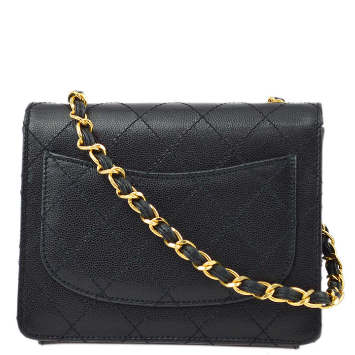 Top Quality Chanel Black Caviar Mini Classic Square Flap Shoulder Bag 17