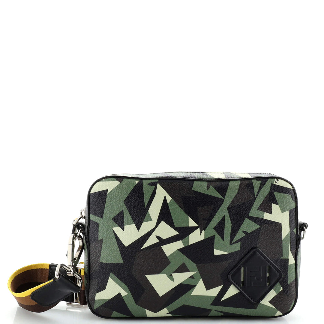 Fendi Camouflage Crossbody Messenger Bag Printed Leather