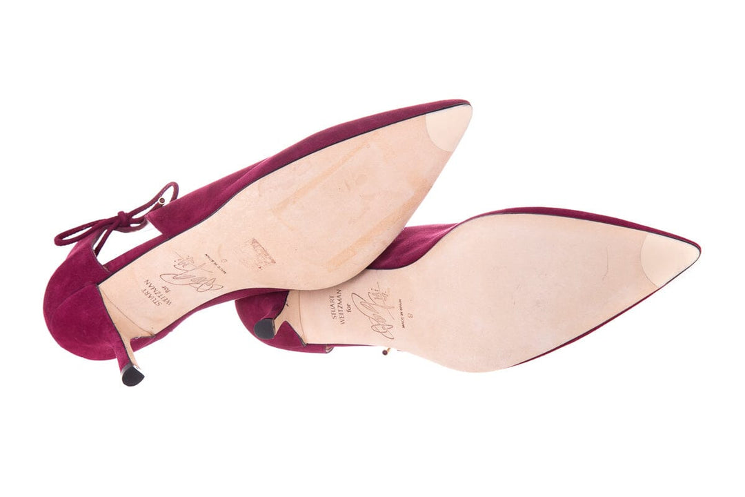 Stuart Weitzman Burgundy Suede Booties SZ 9