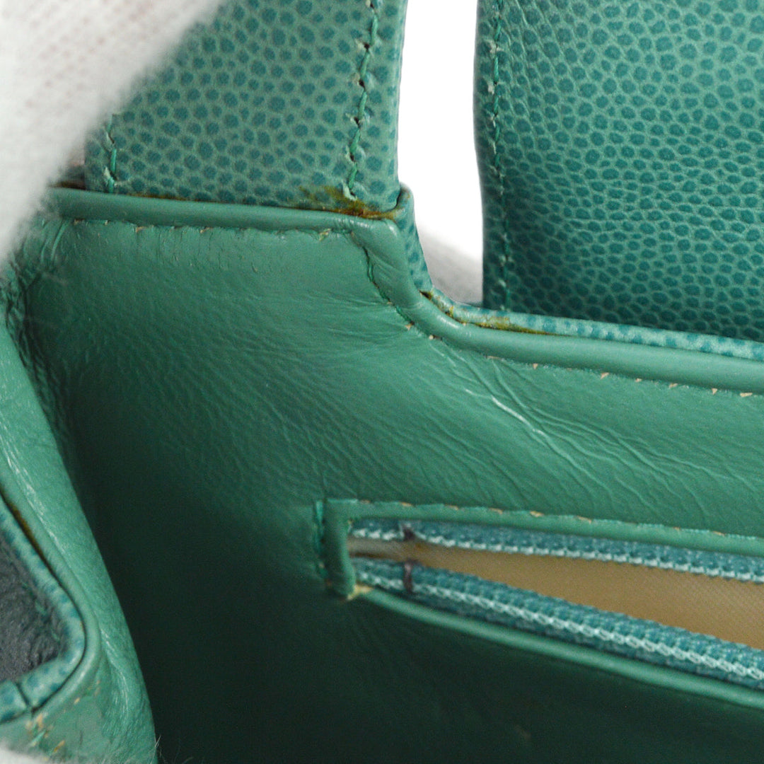 Top Quality Chanel 1997-1999 Green Caviar Small Shopping Handbag