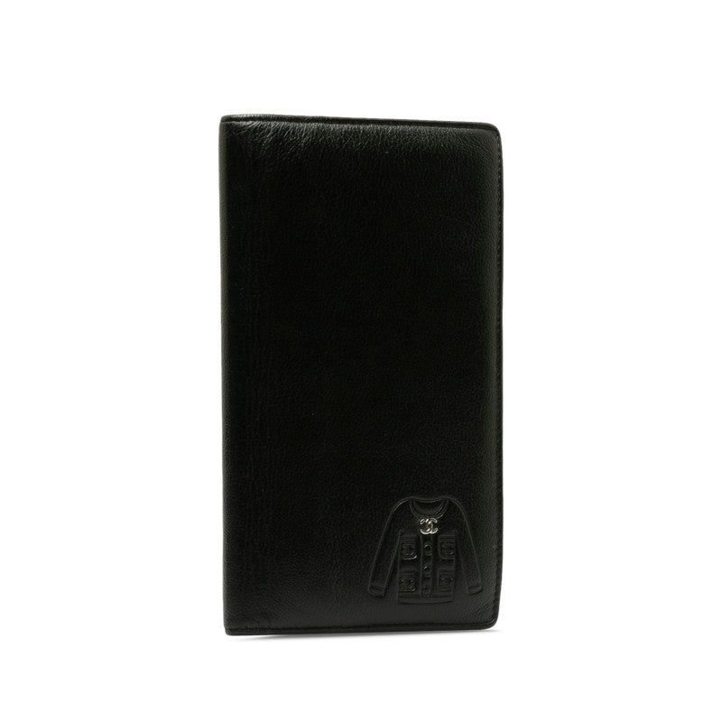 Top Quality Chanel Coca-Cola Jacket Motif Long Wallet Black Leather Lady Chanel