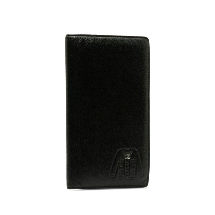 Top Quality Chanel Coca-Cola Jacket Motif Long Wallet Black Leather Lady Chanel