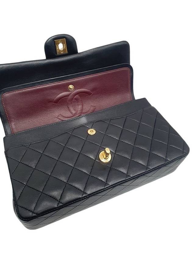 A01112 Black Lambskin Gold Classic Medium Chain Shoulder Bag Chanel