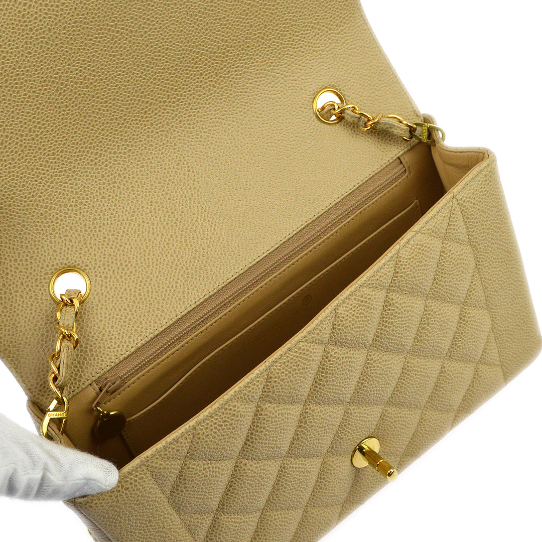 Top Quality Chanel Beige Caviar Medium Diana Shoulder Bag